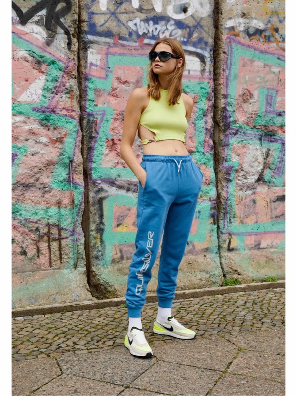 Quiksilver Blue Logo Track Joggers Sweatpants